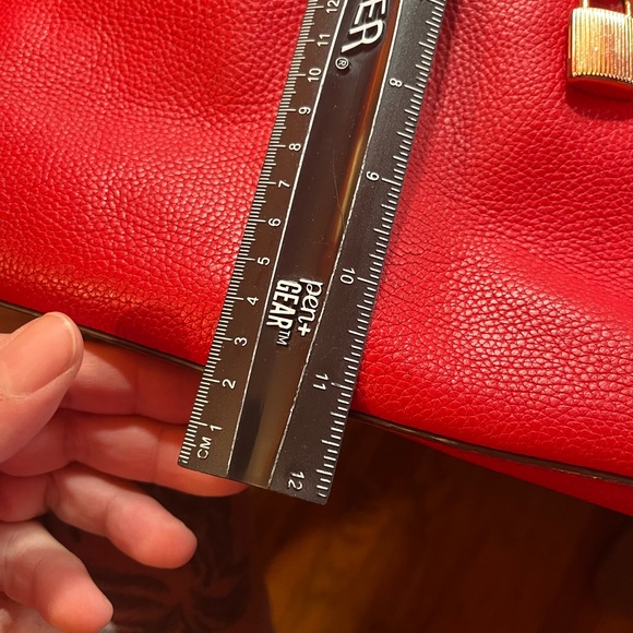 Michael Kors Mercer Chain Bright Red Tote Leather - Picture 16 of 16